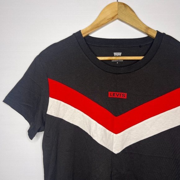 COPY - Levi's T-Shirt Mens Size Medium M V Style Logo Embroidered Short Sleeve … - Picture 4 of 6